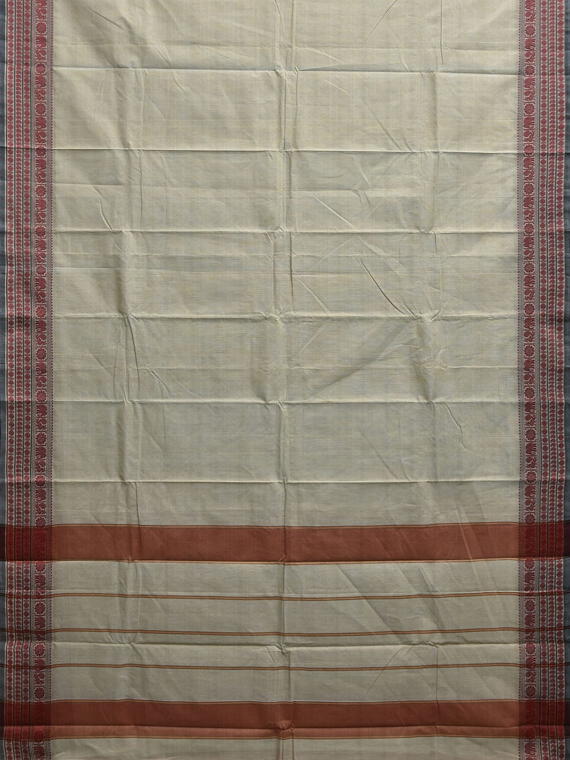 Sea Blue Kanchipuram Cotton Saree with Strips Pallu and Border Design k0870