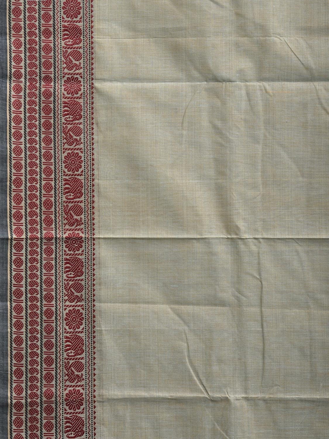 Sea Blue Kanchipuram Cotton Saree with Strips Pallu and Border Design k0870