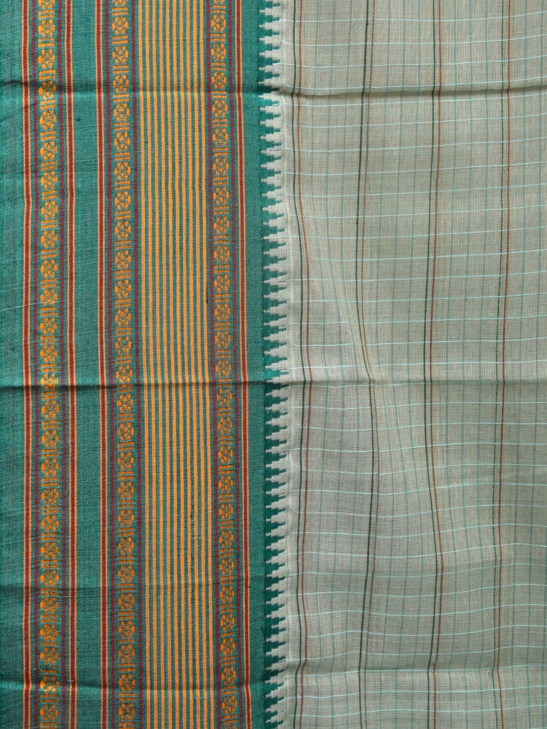 Sea Blue Narayanpet Cotton Handloom Saree with Strips Design No Blouse np0794