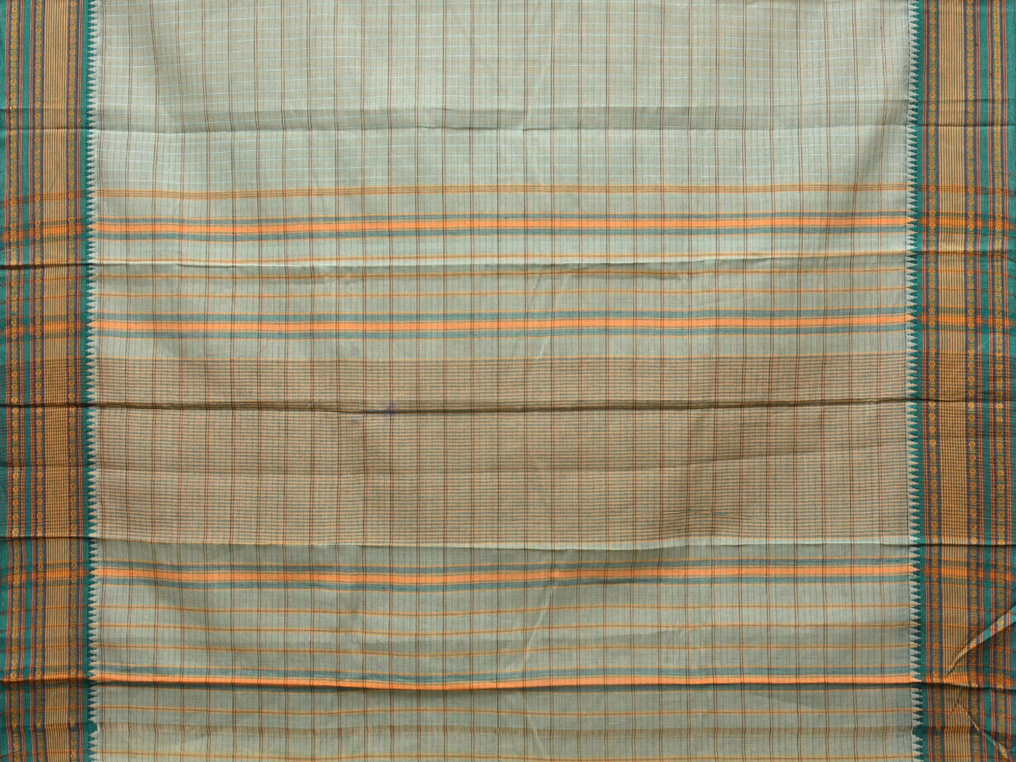 Sea Blue Narayanpet Cotton Handloom Saree with Strips Design No Blouse np0794