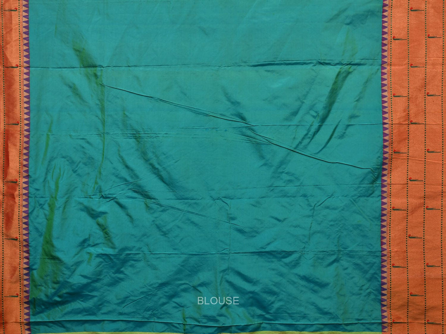 Sea Blue Paithani Silk Handloom Saree with Triple Muniya Border and Pallu Design p0481