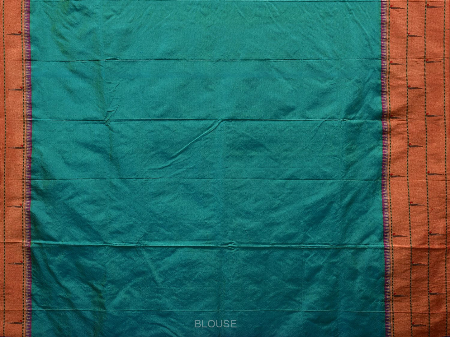 Sea Blue Paithani Silk Handloom Saree with Triple Muniya Border Design p0443