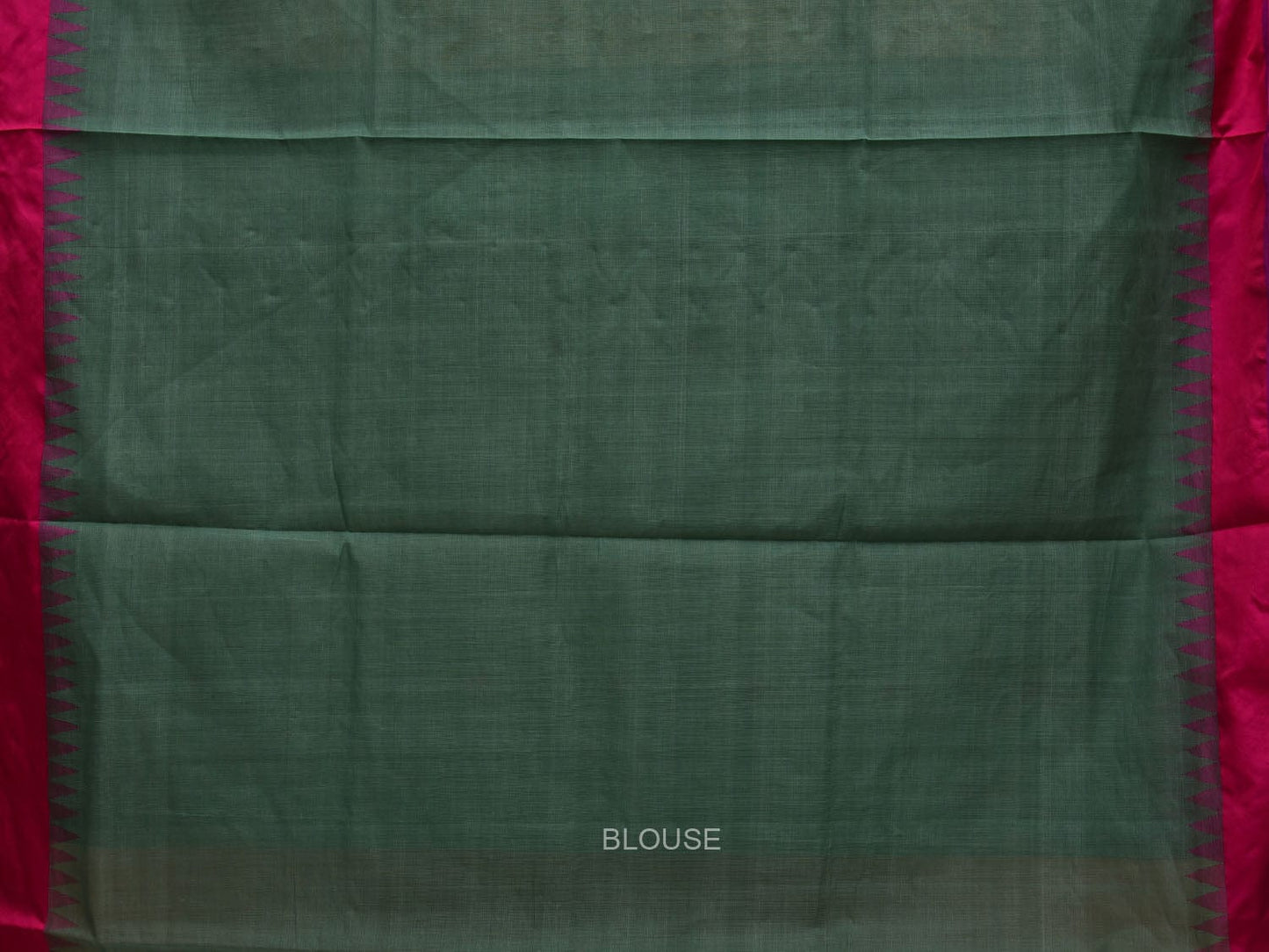 Sea Green Khadi Cotton Handloom Saree with Jamdani Buta and Temple Border Design kh0591