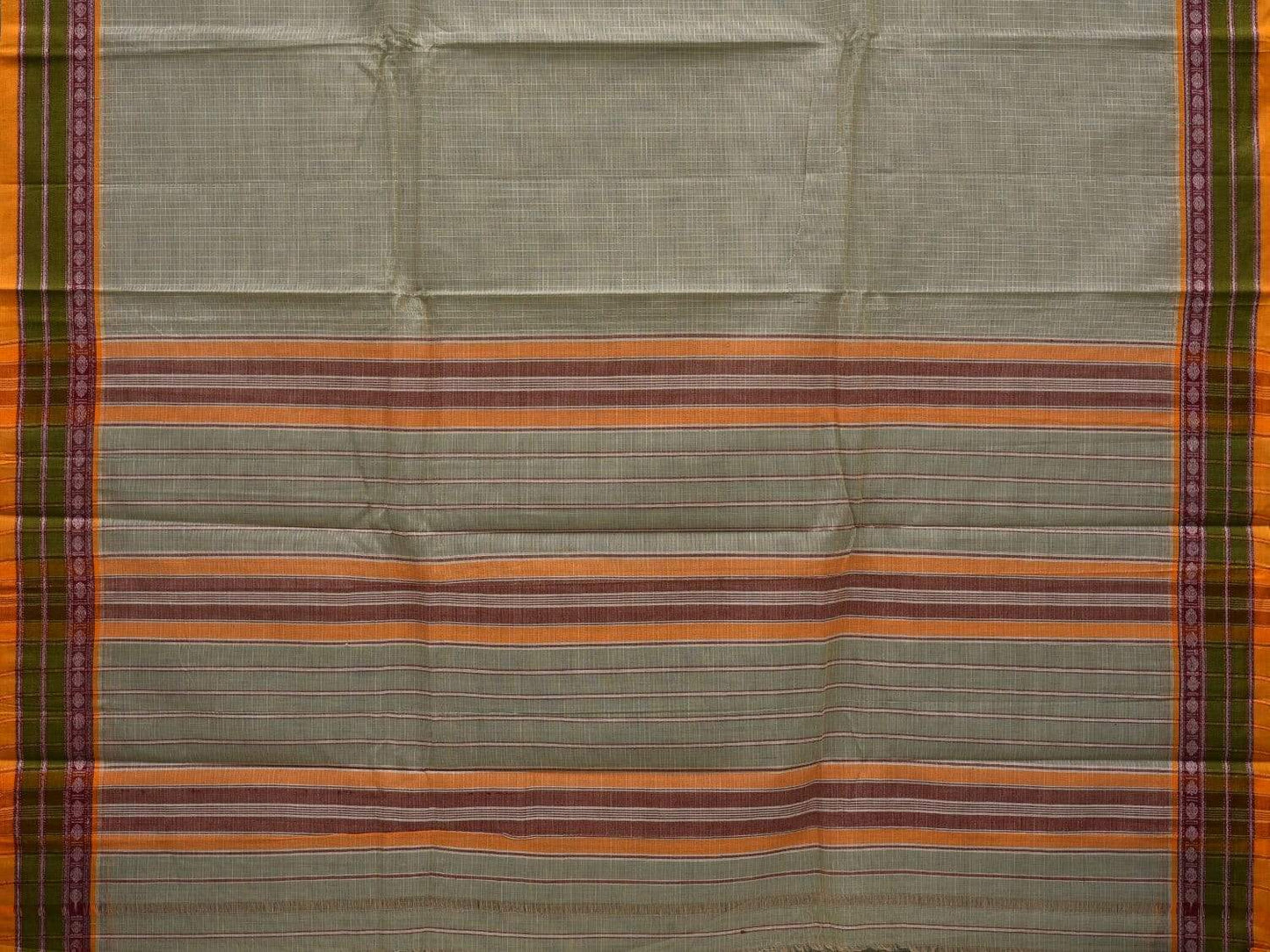Sea Green Narayanpet Cotton Handloom Saree with Checks Design No Blouse np0472