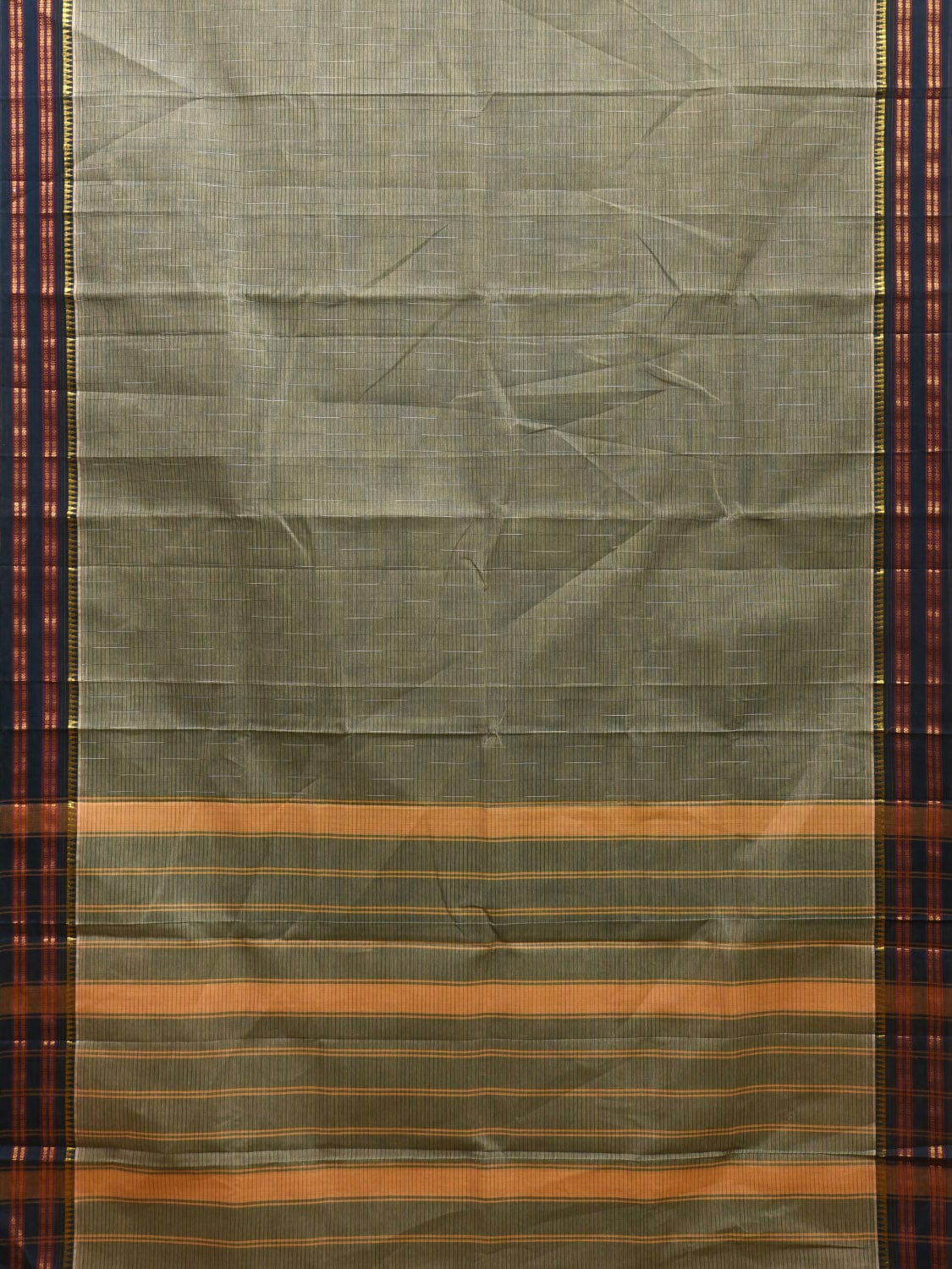 Sea Green Narayanpet Cotton Handloom Saree with Checks Design No Blouse np0912