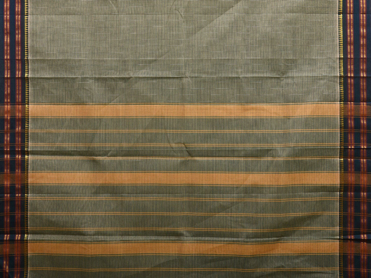 Sea Green Narayanpet Cotton Handloom Saree with Checks Design No Blouse np0912