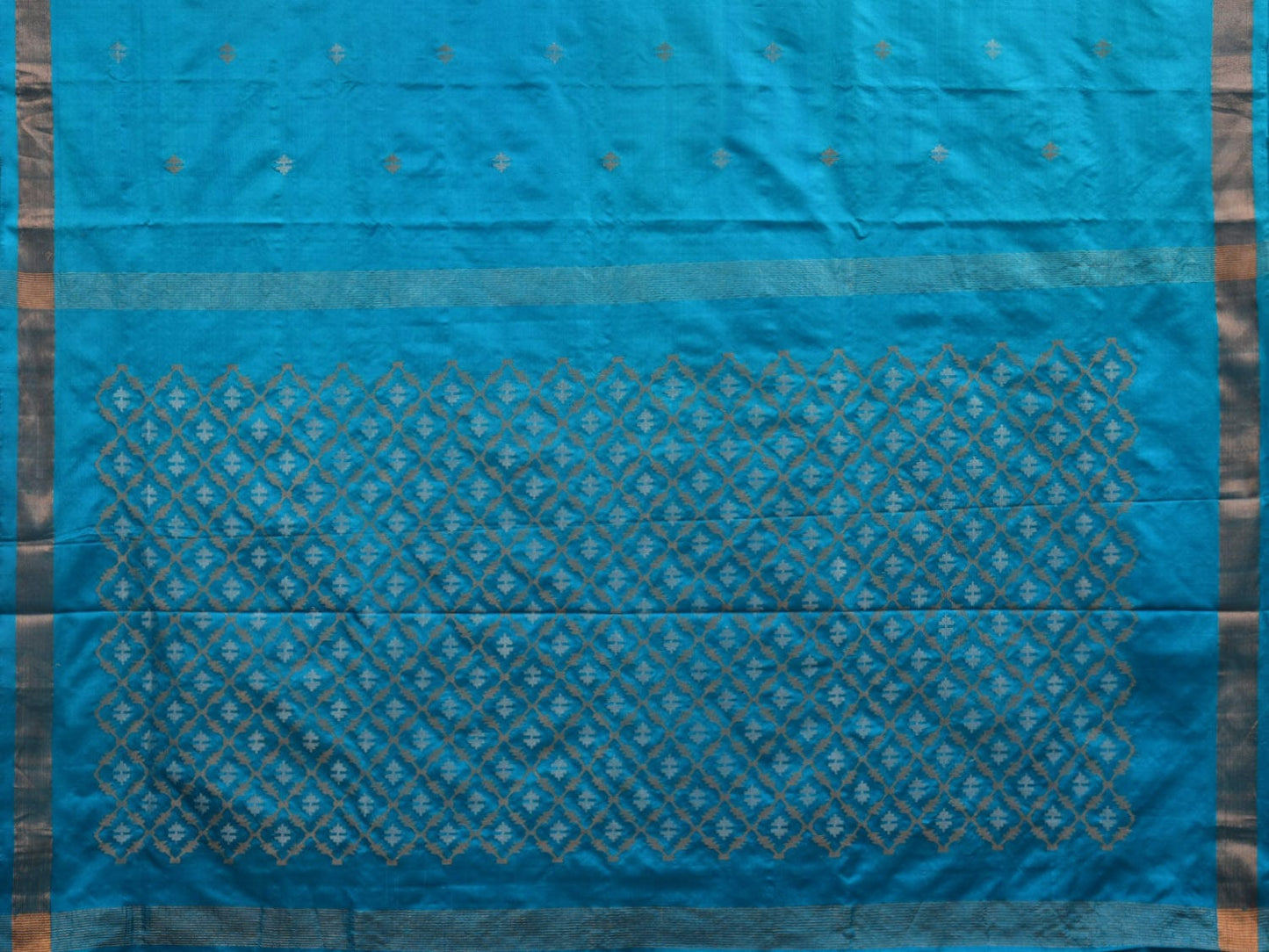 Sky Blue Uppada Silk Handloom Saree with Jamdani Pallu Design u1891