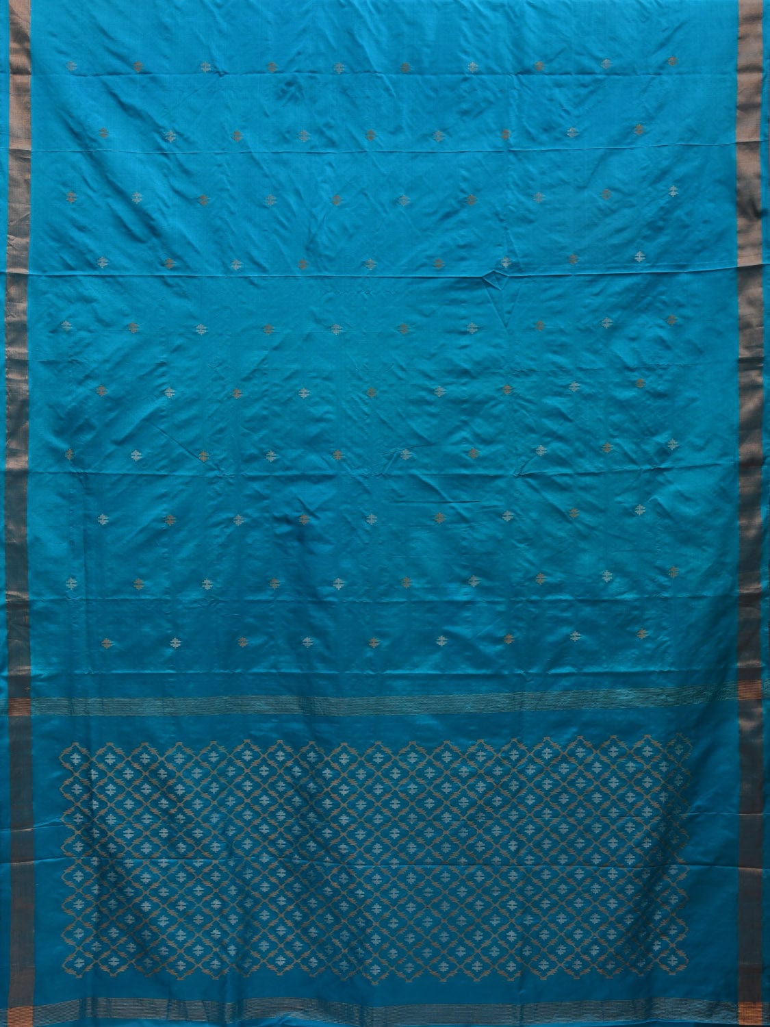 Sky Blue Uppada Silk Handloom Saree with Jamdani Pallu Design u1891