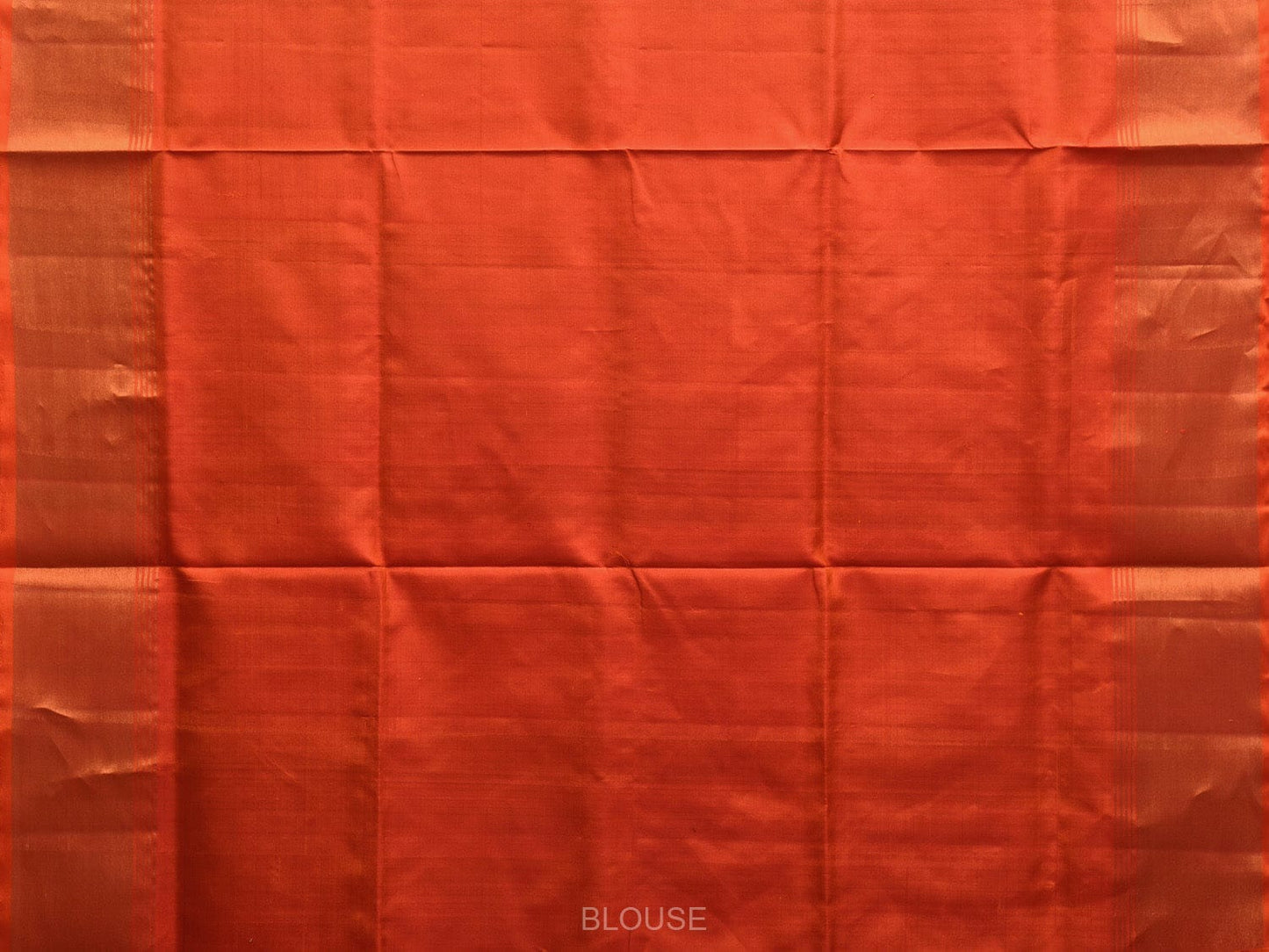 Teal and Orange Uppada Plain Silk Handloom Saree with Contrast Pallu Design u2234