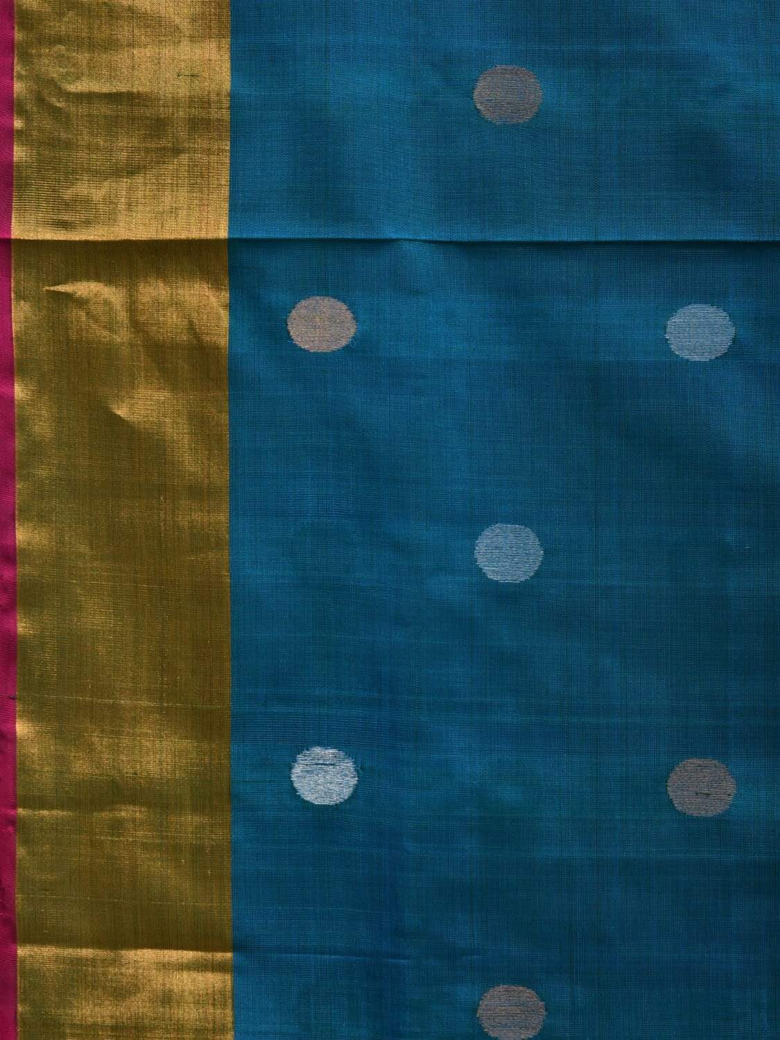 Teal and Pink Uppada Silk Handloom Saree with Peacocks Pallu Design u1786