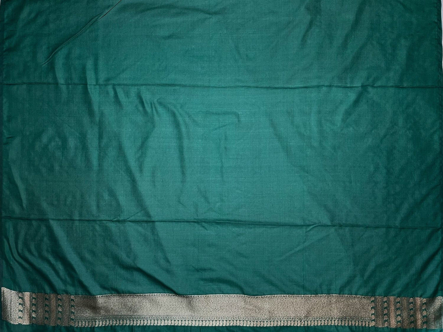Teal Antique Zari Banaras Katan Intricate Allover Brocade Saree with Border and Pallu Design b0318ds