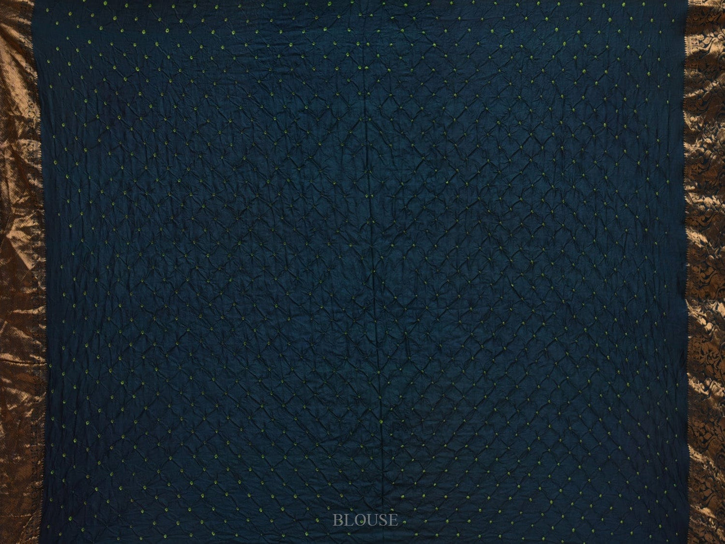 Teal Bandhani Kanchipuram Silk Handloom Saree with Mango Body Buta Design bn0320