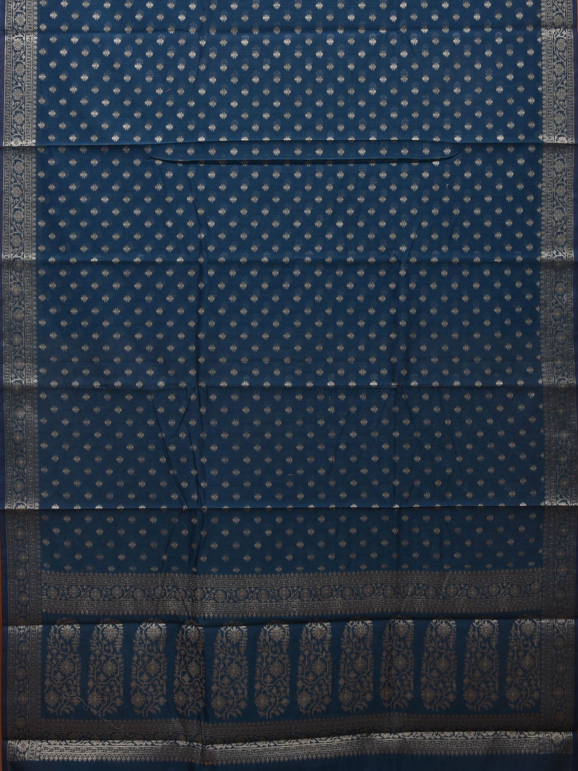 Teal Cut Work Sico Cotton Saree with All Over Banaras Design o0378