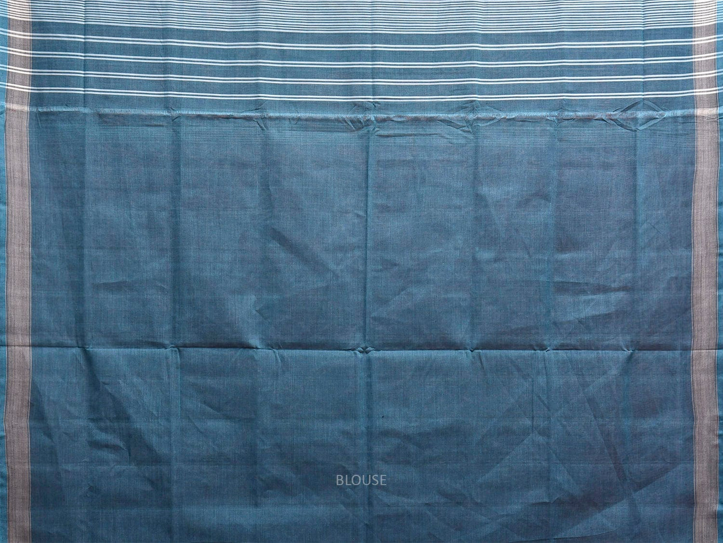 Teal Ikat Cotton Handloom Saree with All Over Grill Design i0973