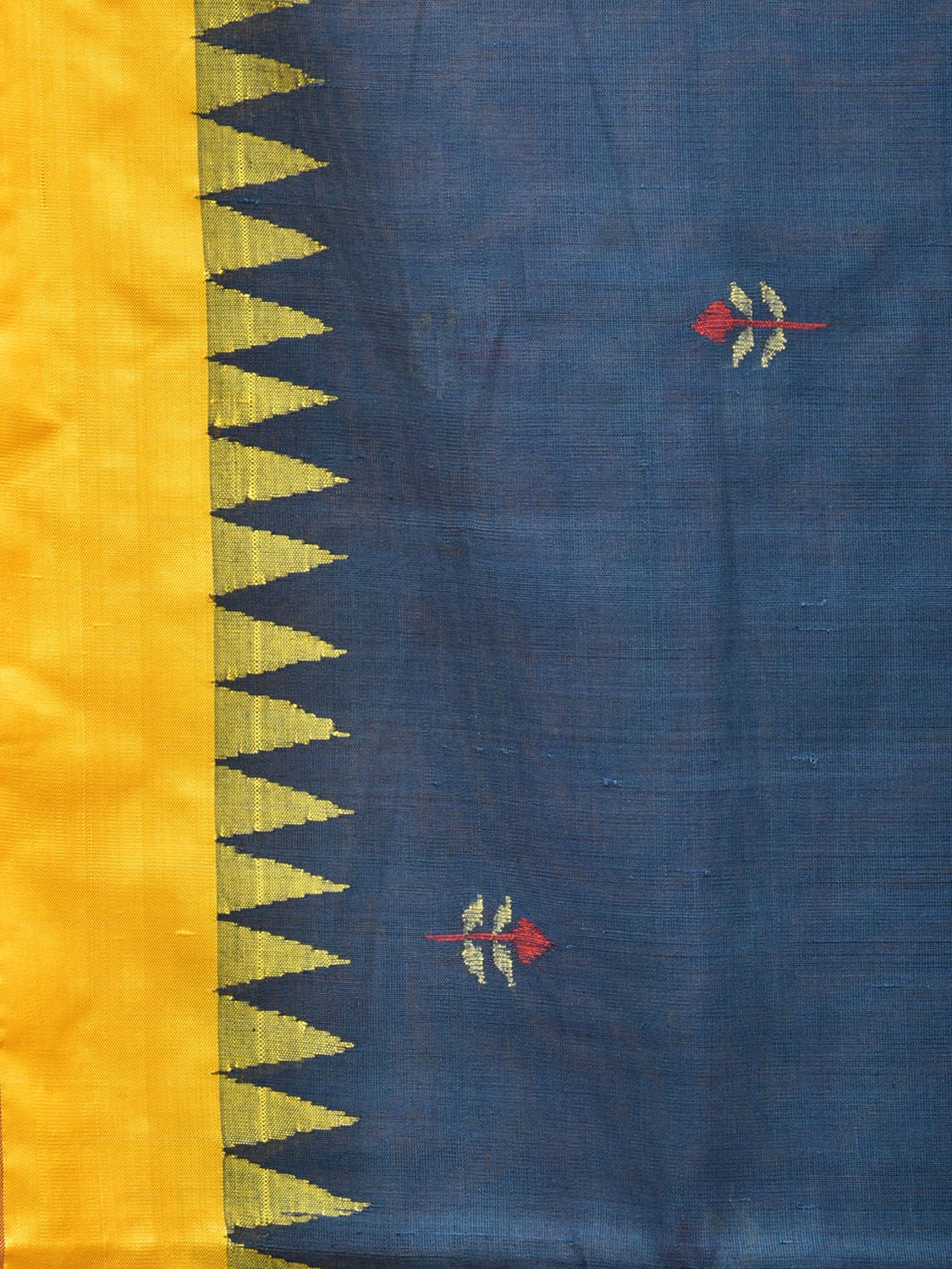 Teal Khadi Cotton Handloom Saree with Jamdani Body Buta Design kh0629