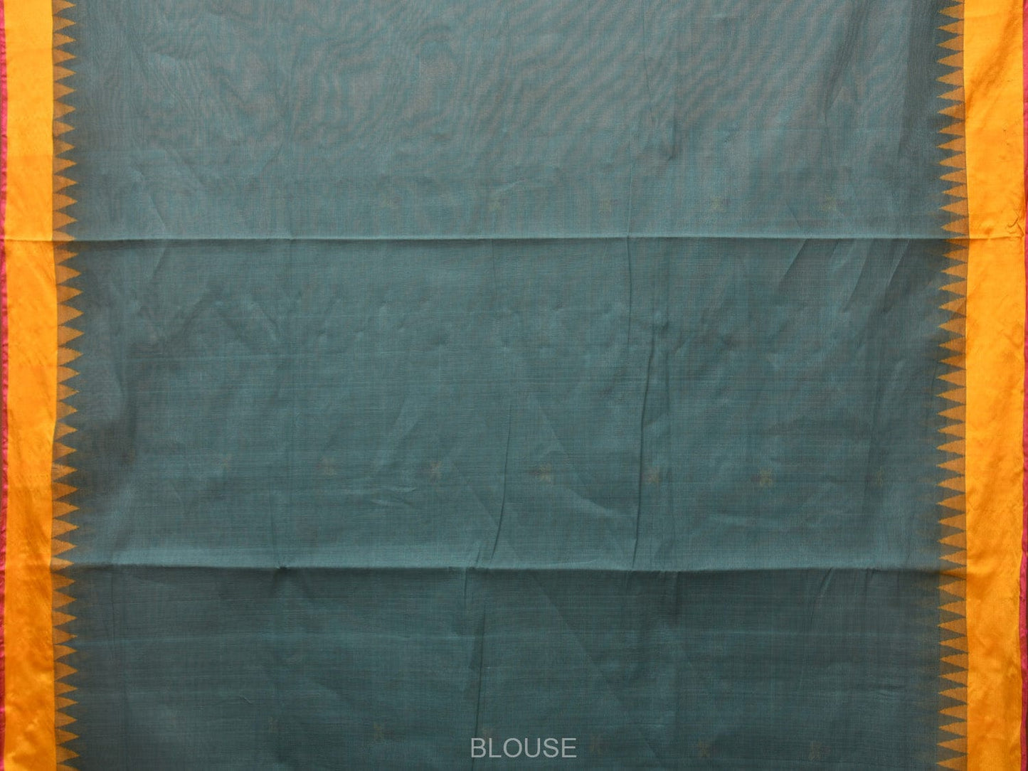Teal Khadi Cotton Handloom Saree with Jamdani Body Buta Design kh0654
