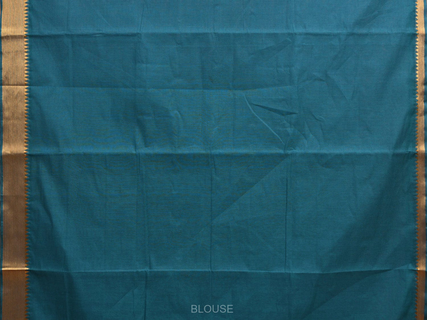 Teal Mangalgiri Cotton Handloom Saree with Strips Design mn0068