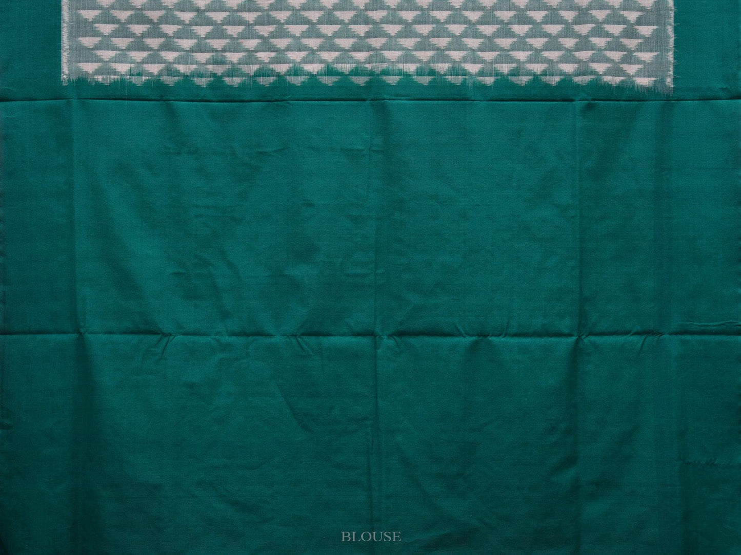 Teal Pochampally Ikat Cotton Handloom Saree with Triangle Buta Design i0650