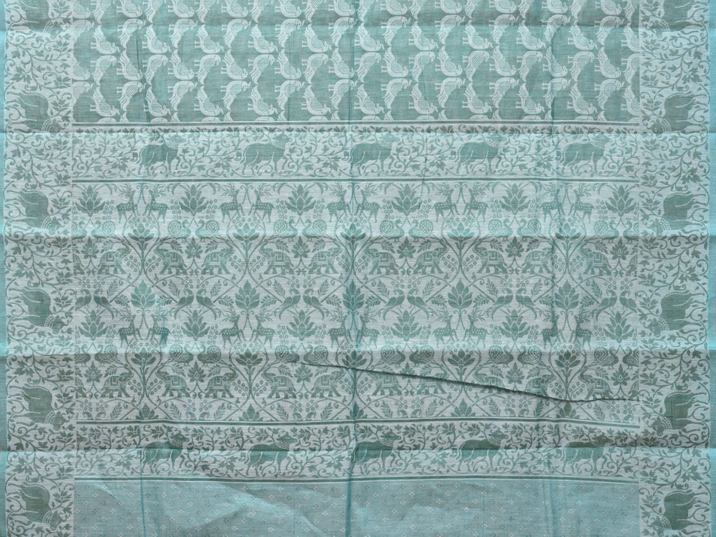 Teal Special Cotton 80s Double Cloth with Birds All Over Design o0400