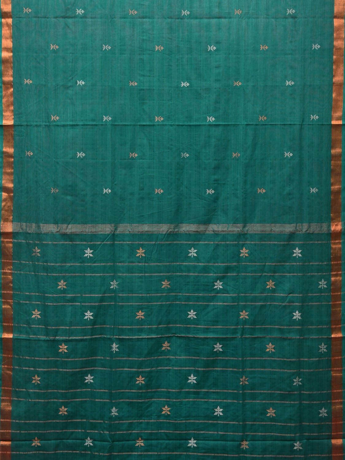 Teal Uppada Cotton Handloom Saree with All Over Buta Design u1981