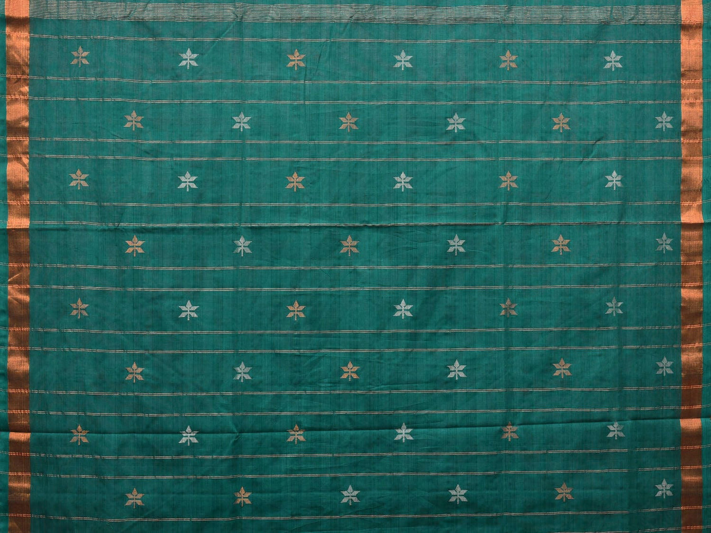 Teal Uppada Cotton Handloom Saree with All Over Buta Design u1981