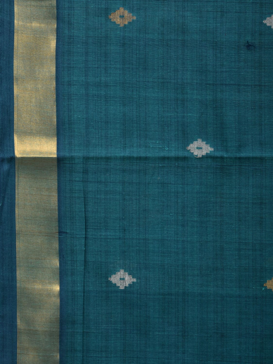 Teal Uppada Cotton Handloom Saree with Assorted Buta Pallu Design u1904