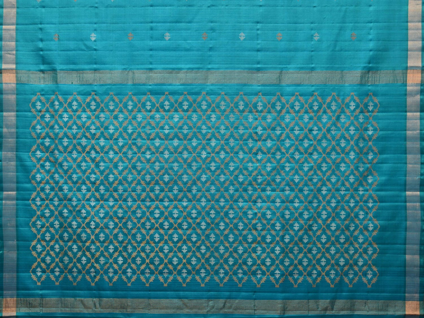 Teal Uppada Silk Handloom Saree with Jamdani Pallu Design u2149