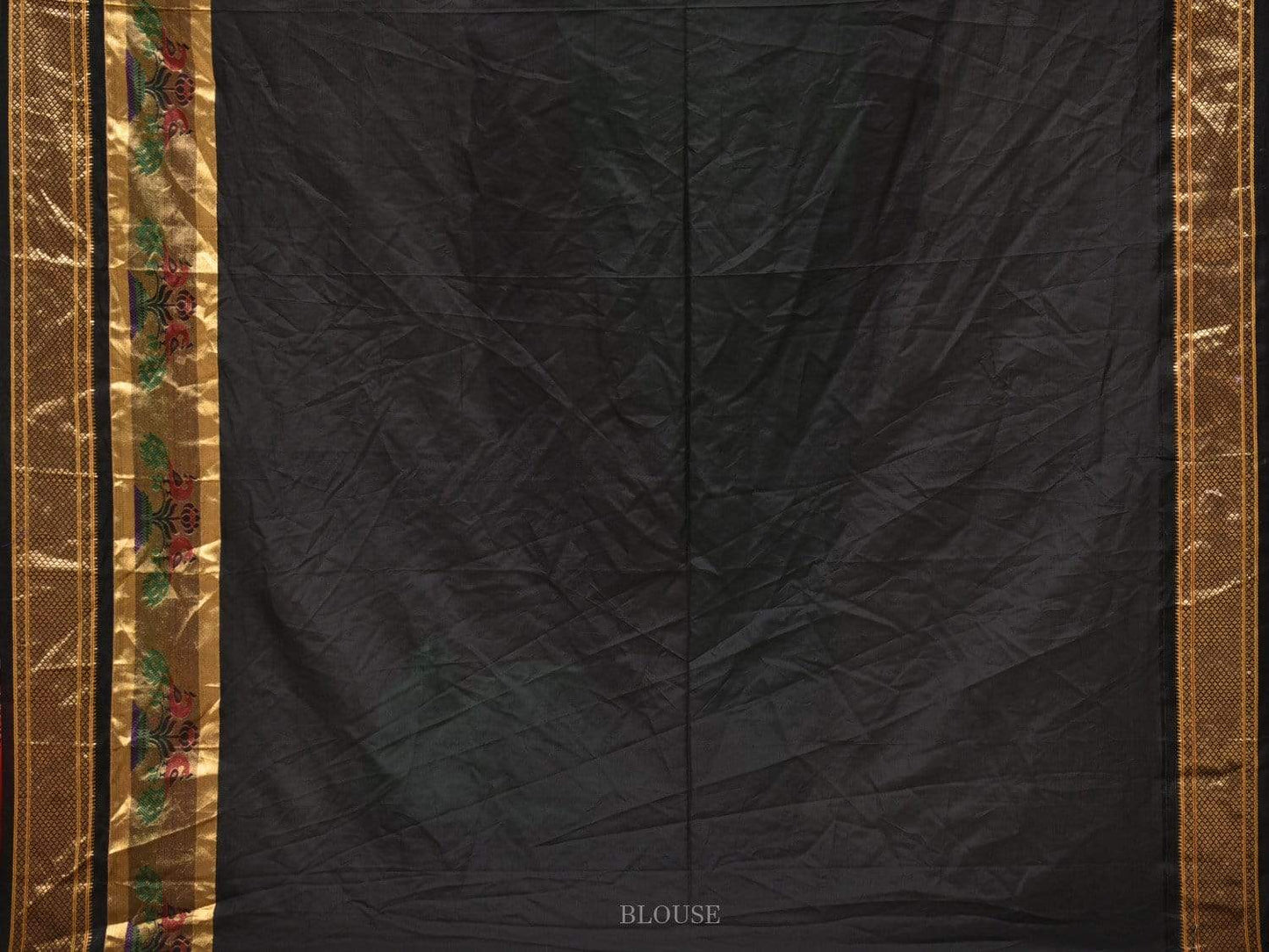 Turquoise and Black Bandhani Paithani Silk Handloom Saree with Buta Design bn0194