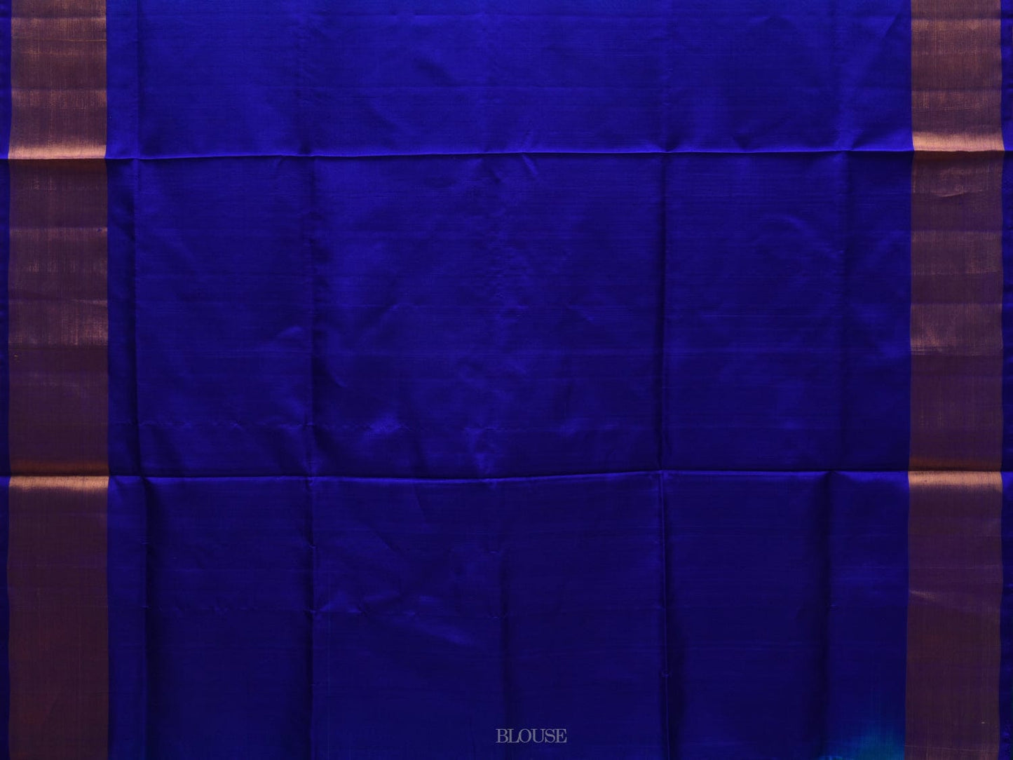 Turquoise and Blue Uppada Silk Handloom Plain Saree with Contrast Pallu Design u1856