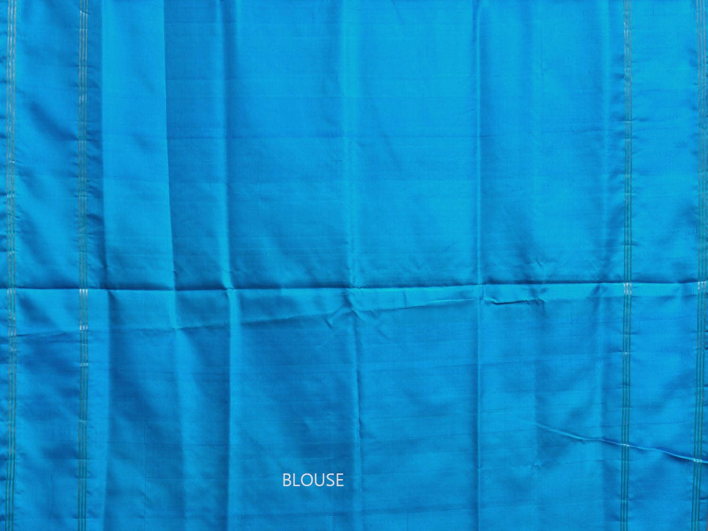 Turquoise and Blue Uppada Silk Handloom Plain Saree with Contrast Pallu Design u2357