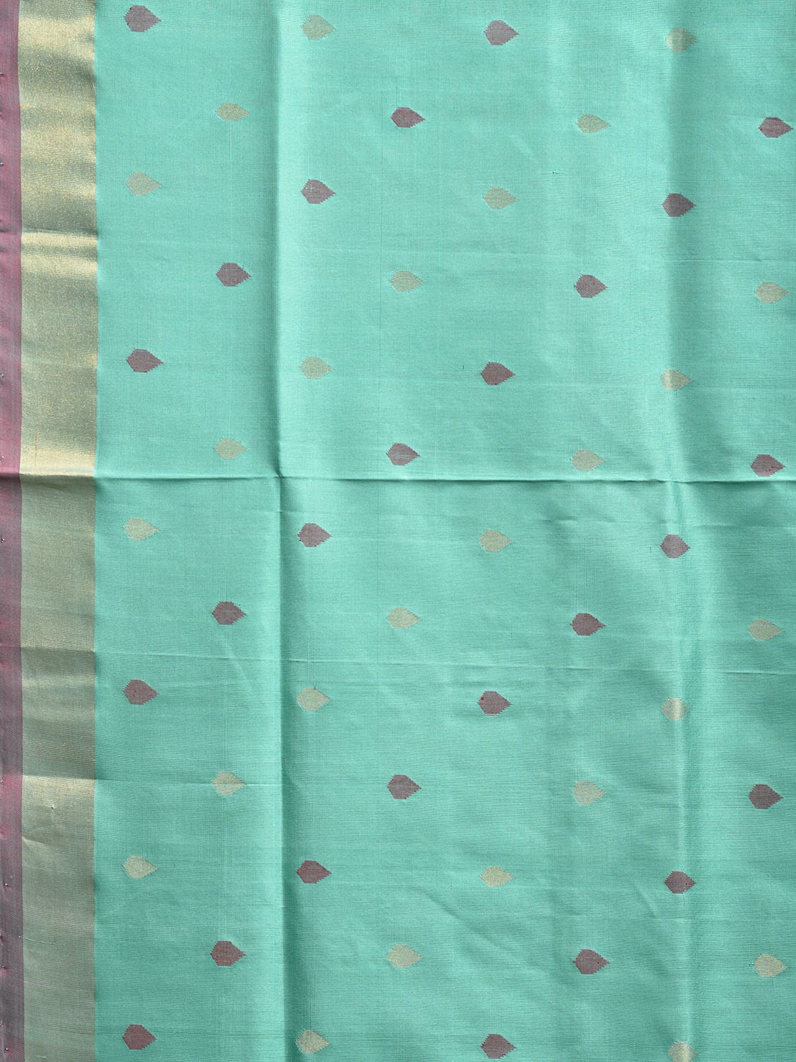 Turquoise and Pink Uppada Silk Handloom Saree with Buta and Pallu Design u2313