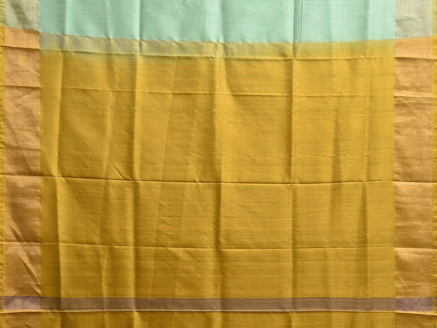 Turquoise and Yellow Uppada Silk Handloom Saree with Big Checks Design u2367
