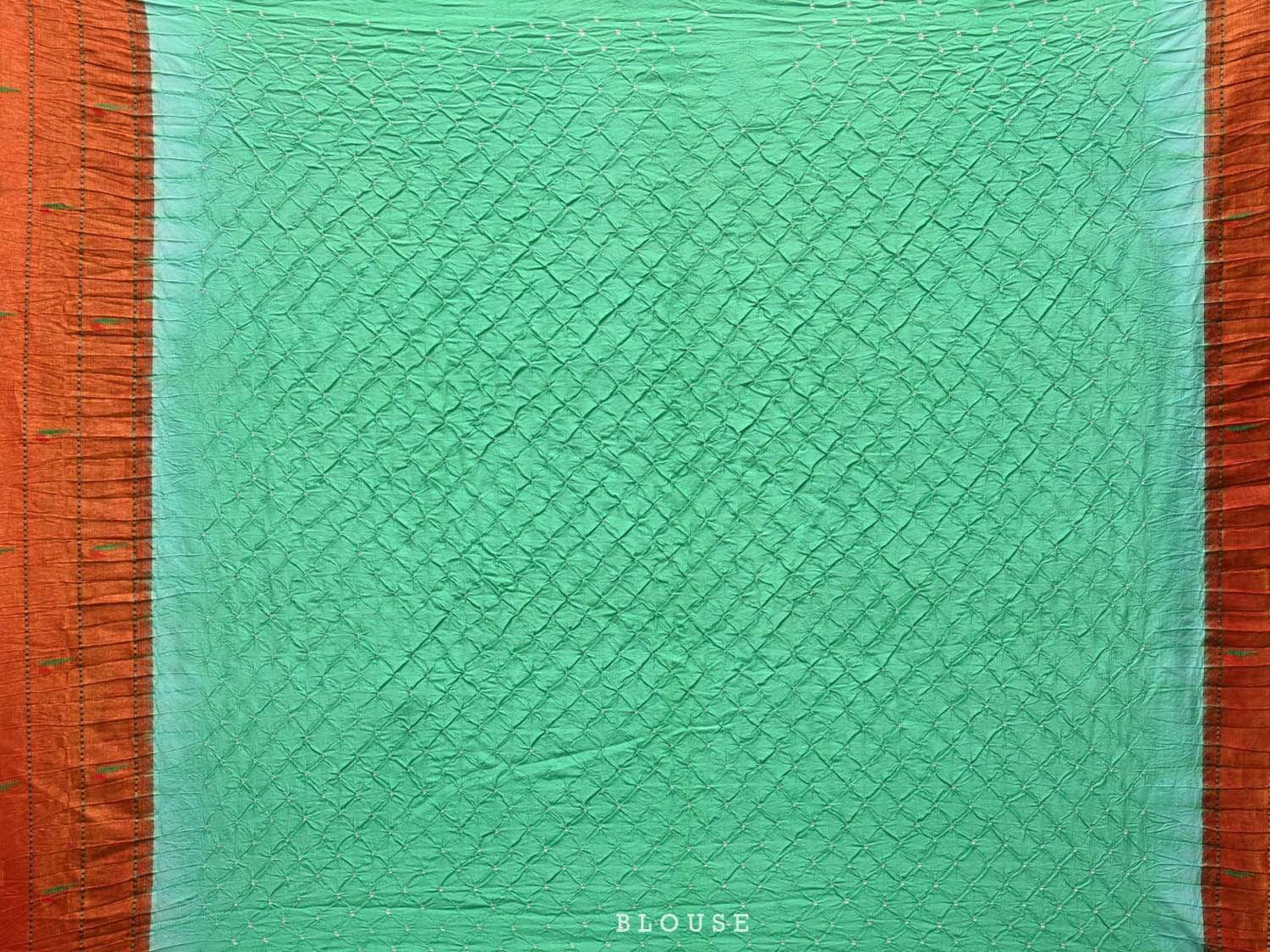 Turquoise Bandhani Paithani Silk Handloom Saree with Triple Muniya Border Design bn0223