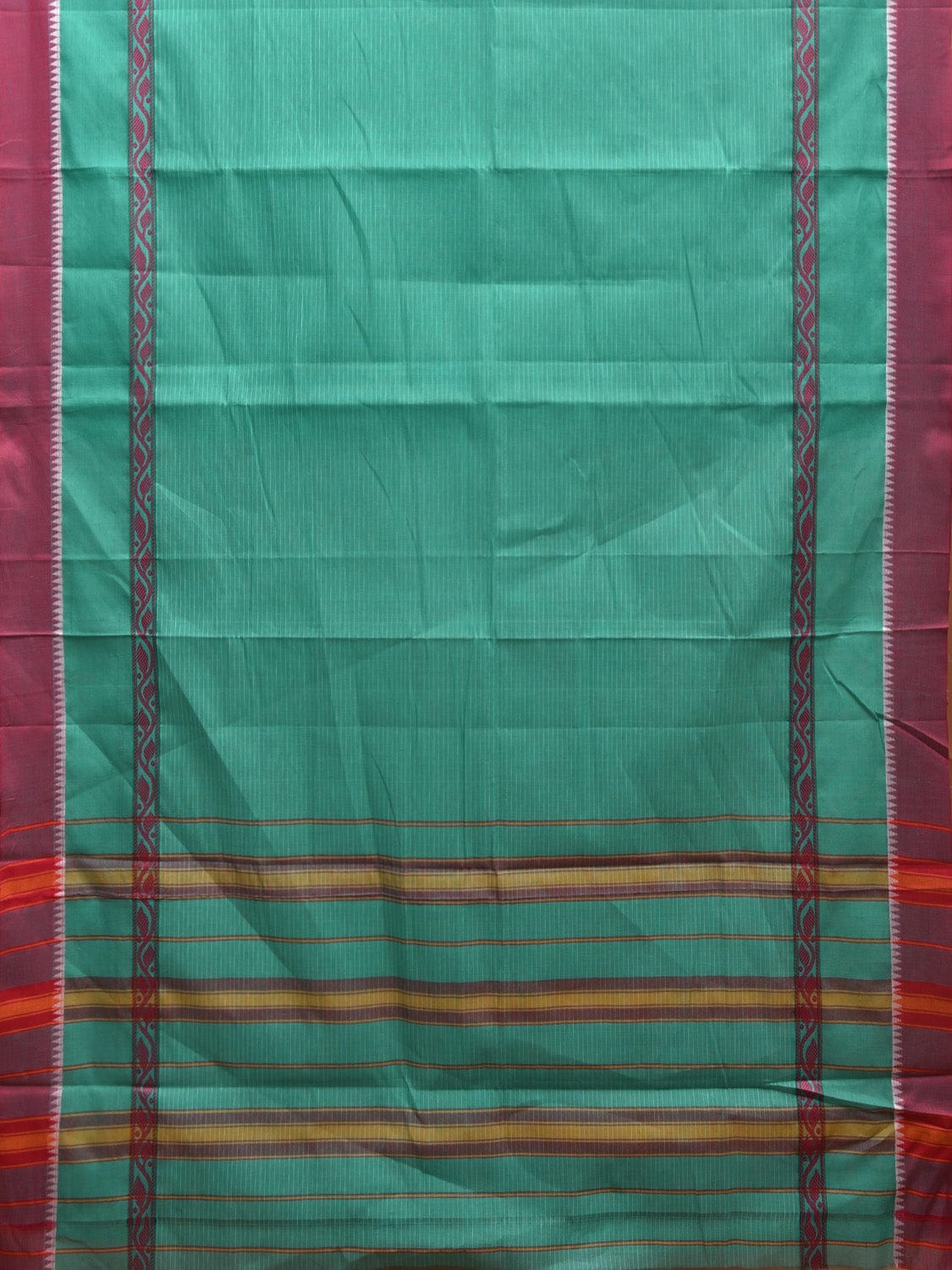Turquoise Narayanpet Cotton Handloom Saree with Big Border Design No Blouse np0918