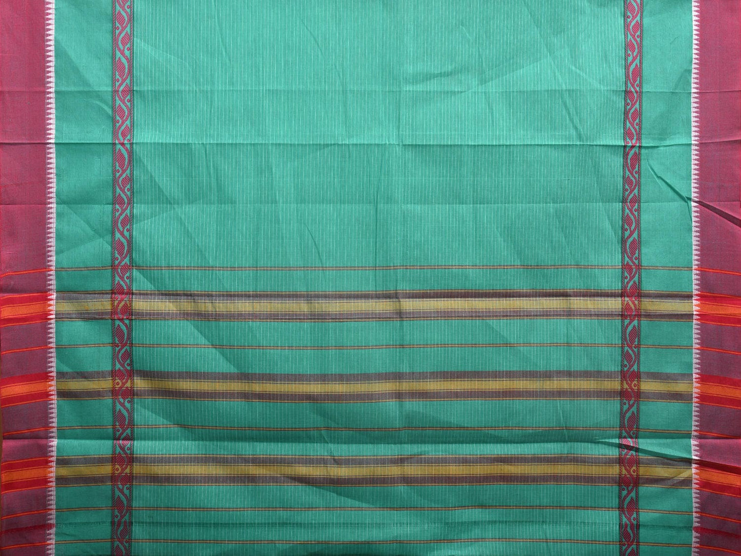 Turquoise Narayanpet Cotton Handloom Saree with Big Border Design No Blouse np0918