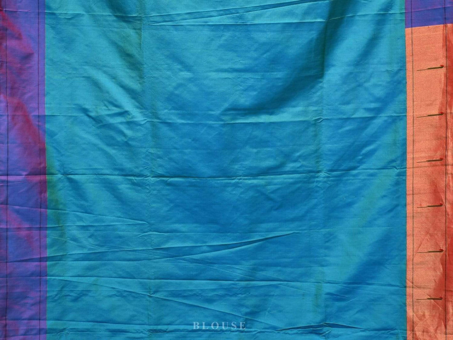 Turquoise Paithani Silk Handloom Saree with Muniya Border Design p0358