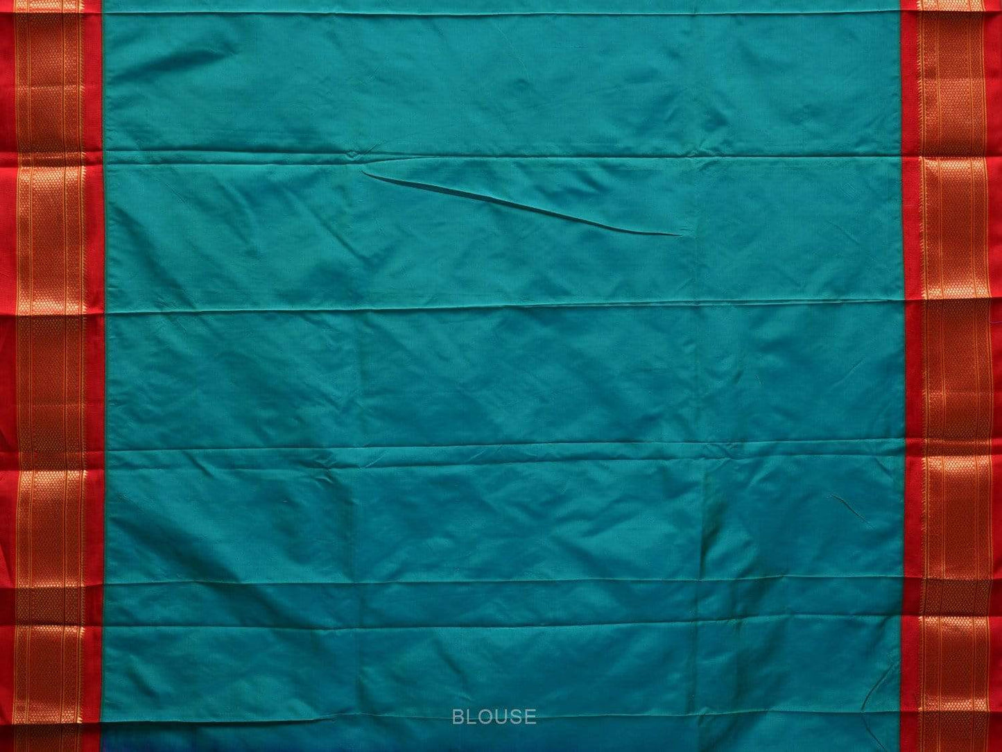 Turquoise Paithani Silk Handloom Saree with Peacocks Pallu Design p0383