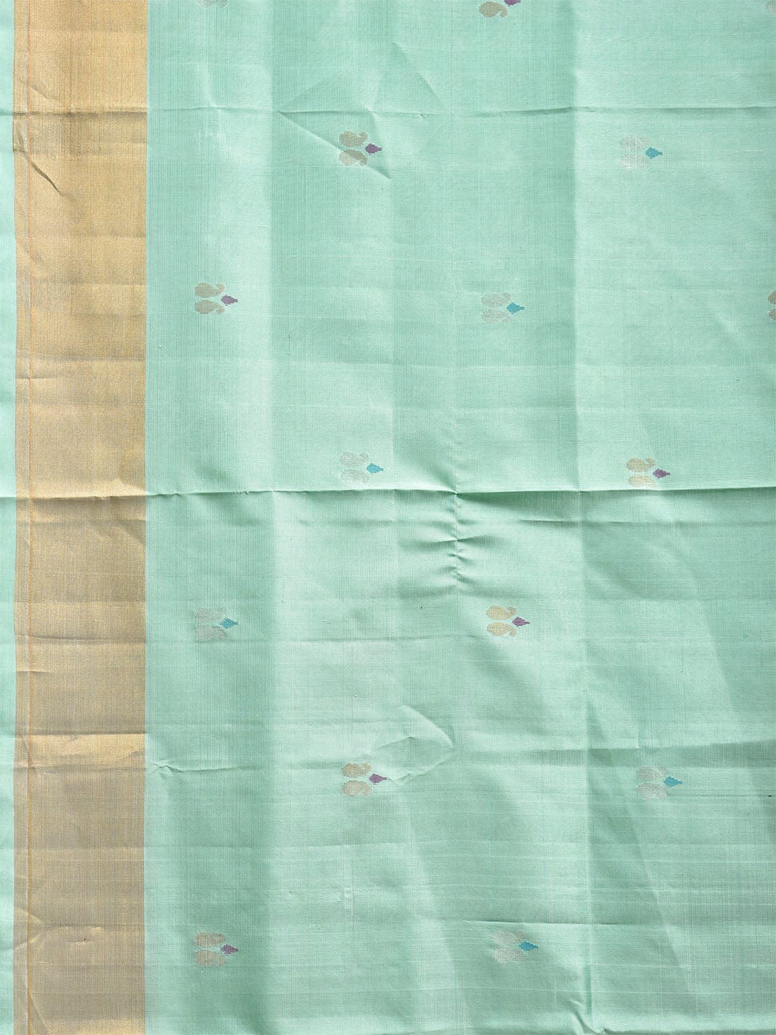Turquoise Uppada Silk Handloom Saree with Floral Pallu Design u2332