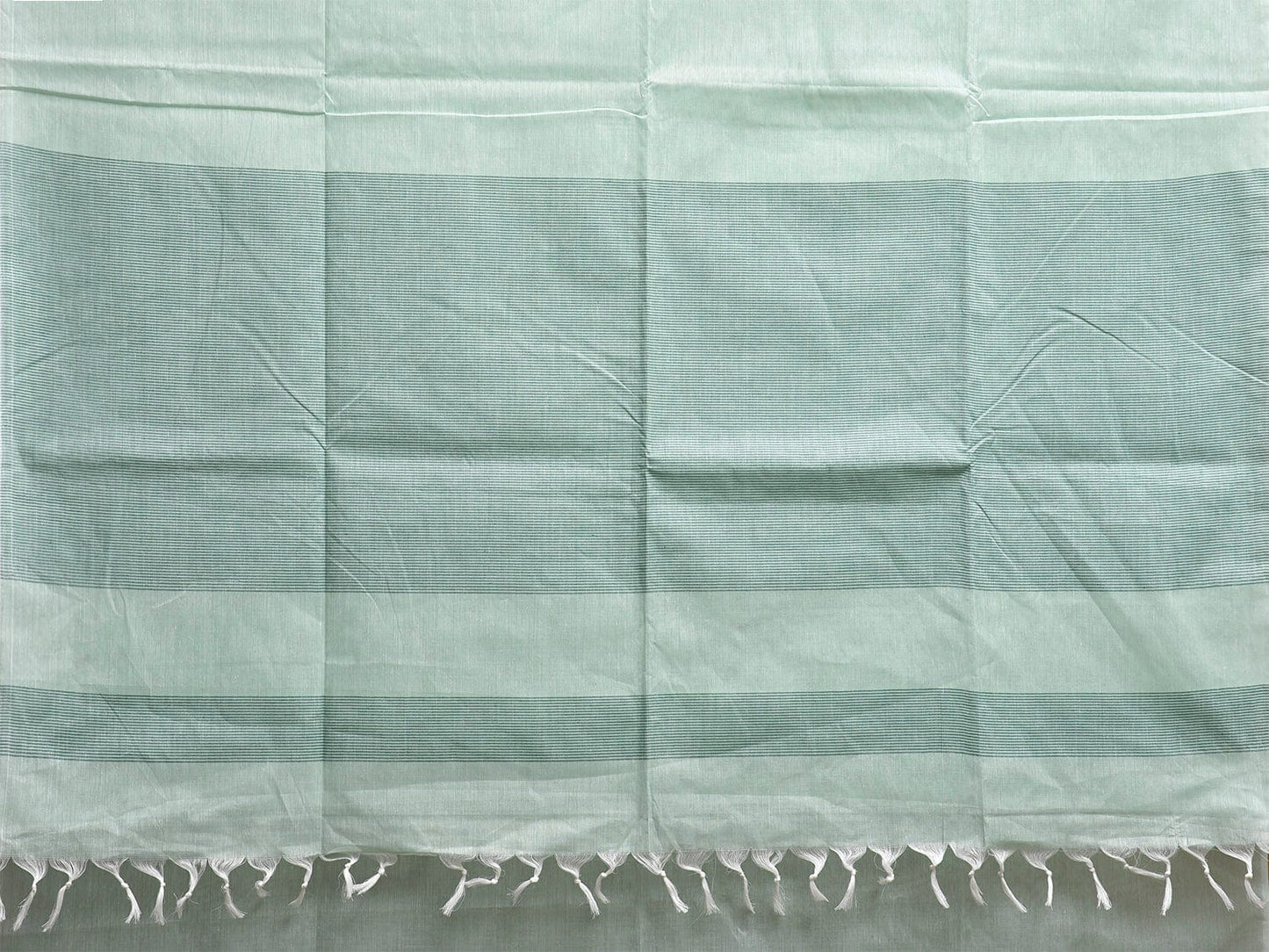 Turquoise Venkatagiri Cotton Saree with Strips Pallu Design v0146