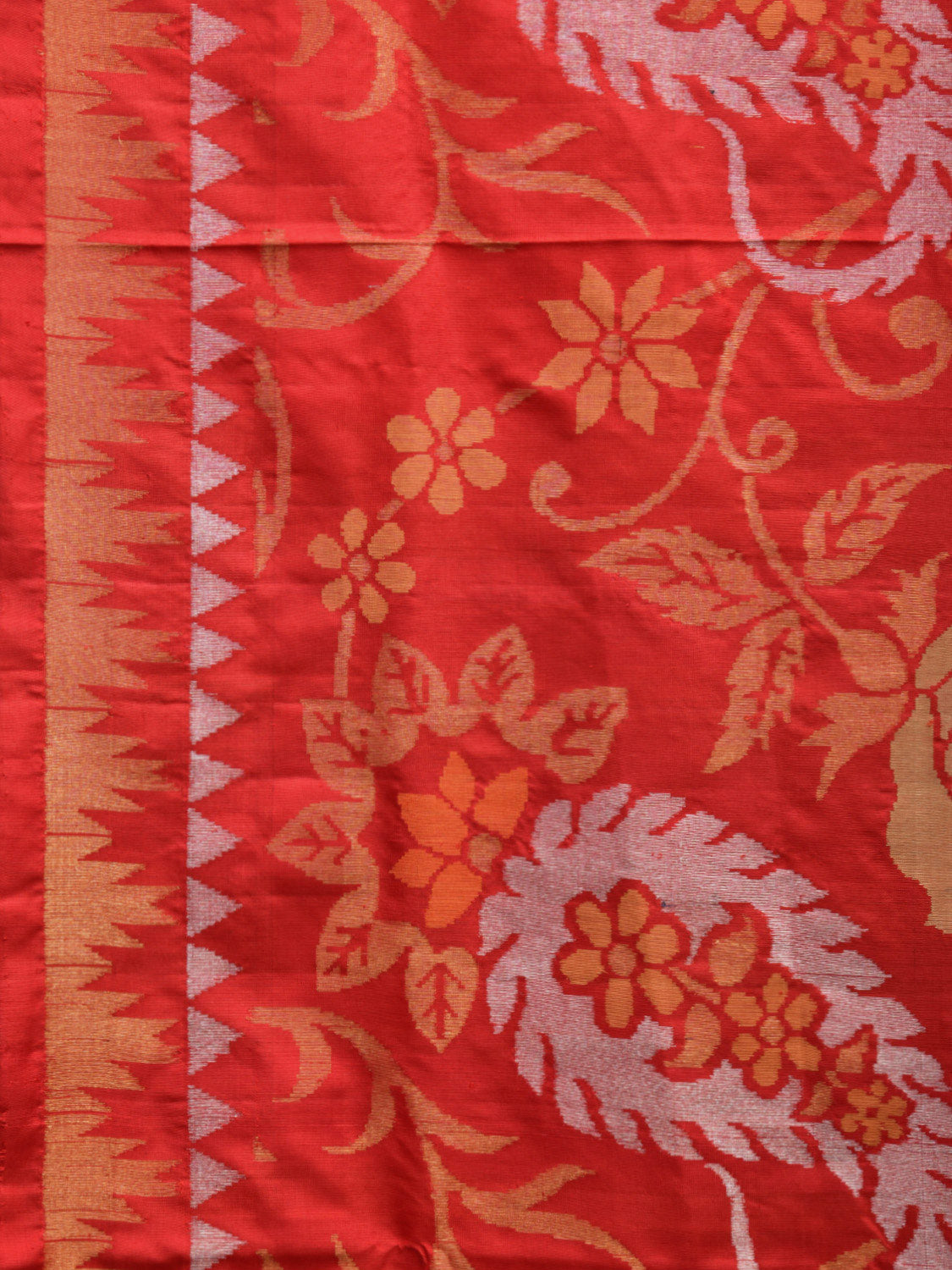 Red Uppada Silk Handloom Saree with All Over Mango and Floral Design u2260