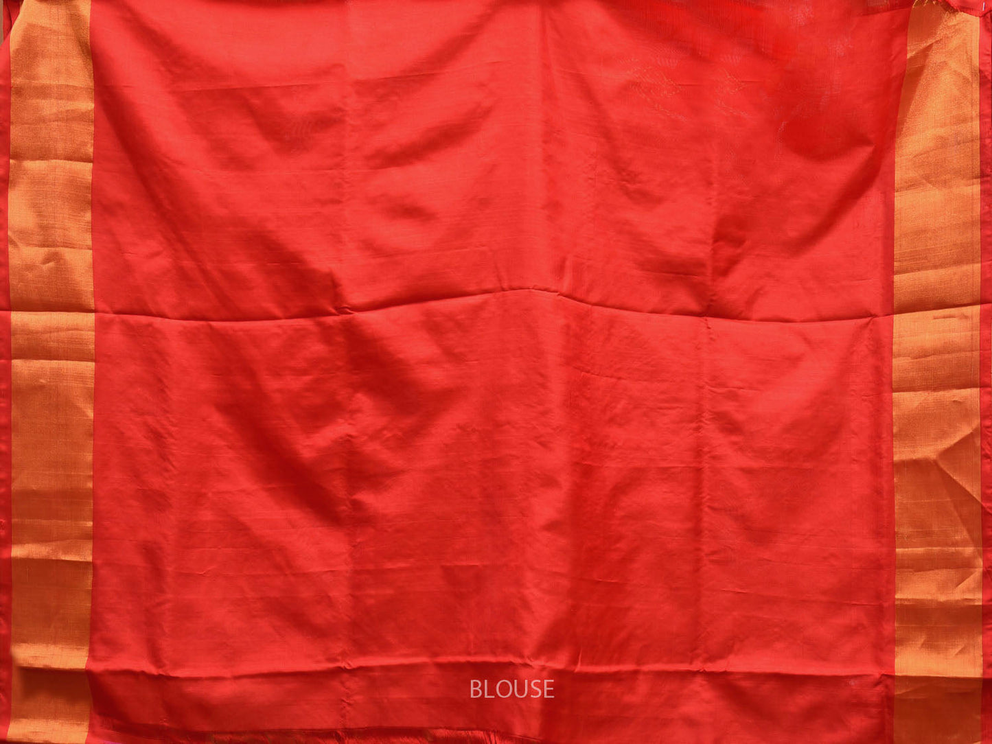 Red Uppada Silk Handloom Saree with All Over Mango and Floral Design u2260