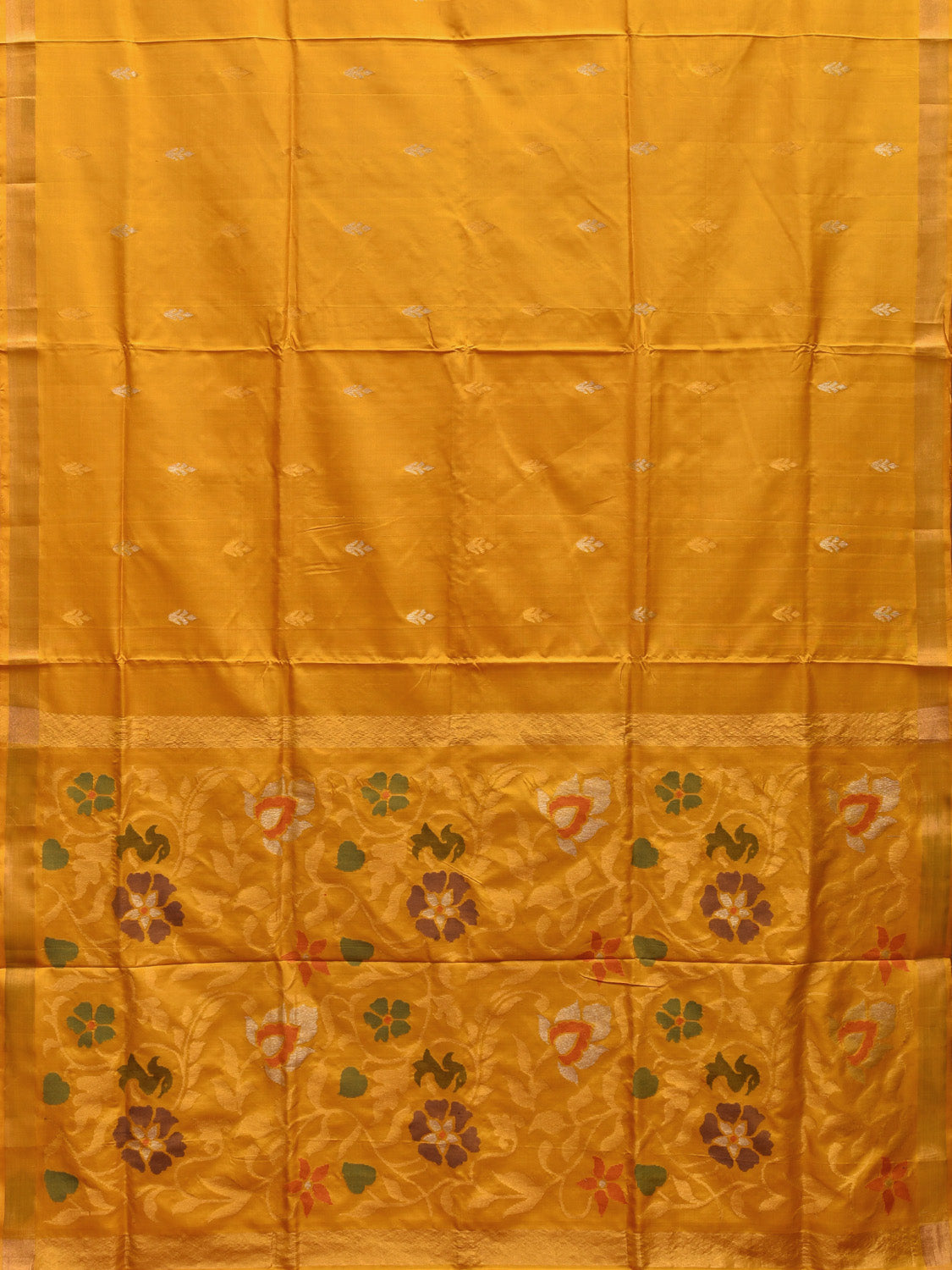 Yellow Uppada Silk Handloom Saree with Floral Pallu Design u2280