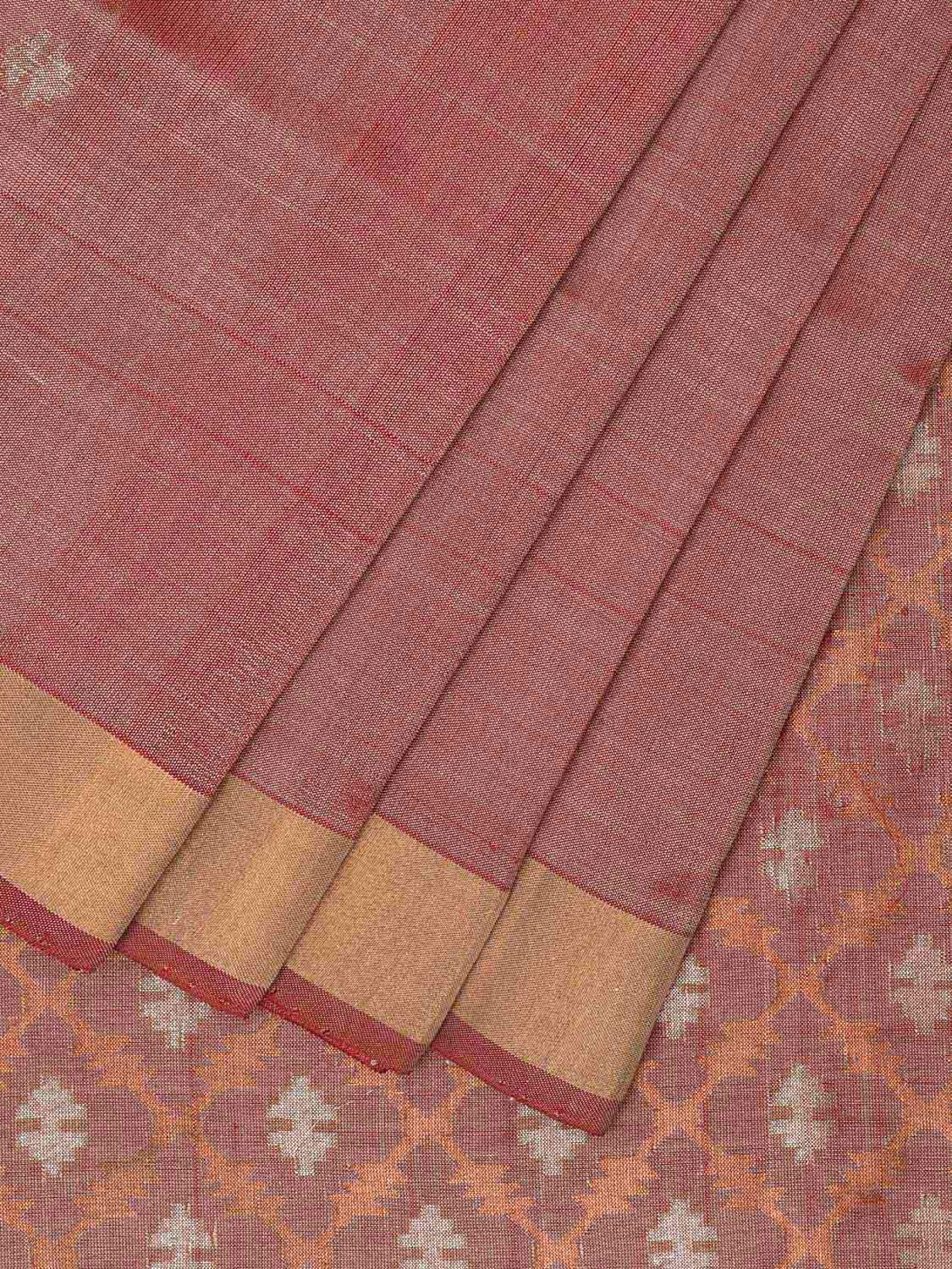 Onion Pink Uppada Silk Handloom Saree with Floral Pallu Design u2281