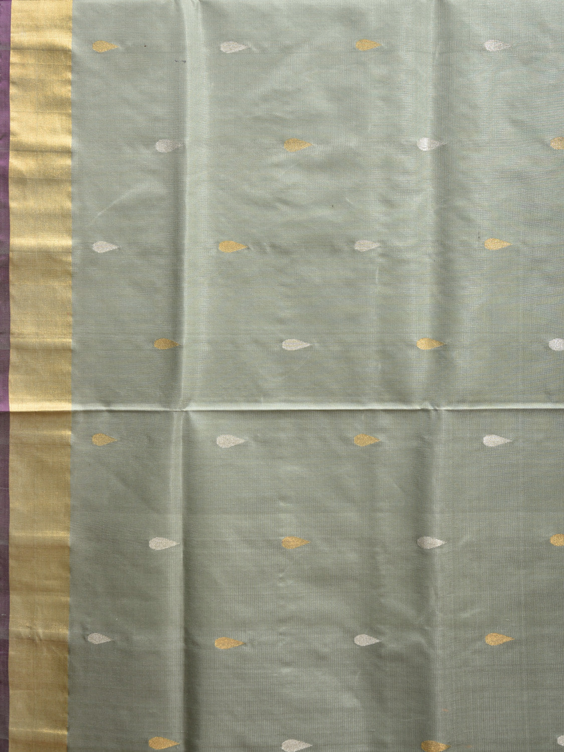 Sea Green and Purple Uppada Silk Handloom Saree with Contrast Floral Pallu Design u2286