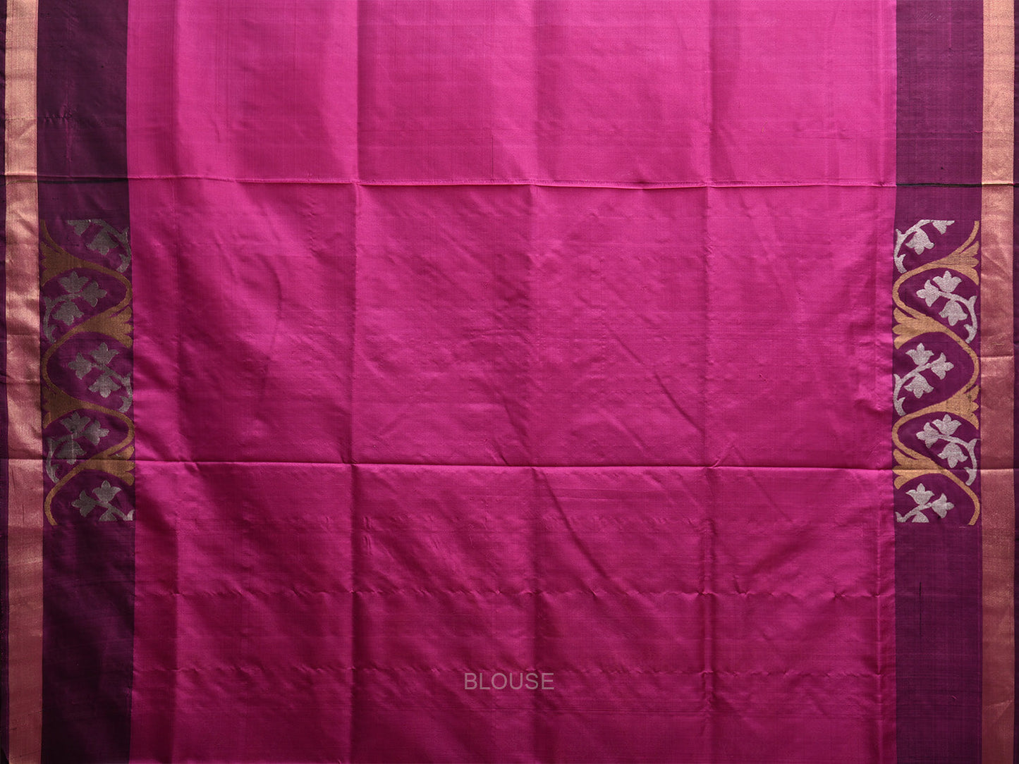 Pink and Maroon Uppada Silk Handloom Saree with Border Design u2385