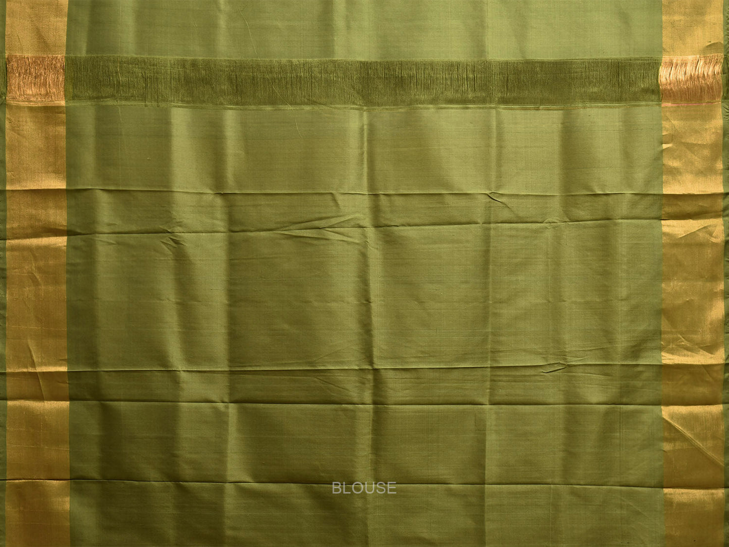 Peach and Olive Uppada Silk Handloom Saree with Checks and Buta Design u2389