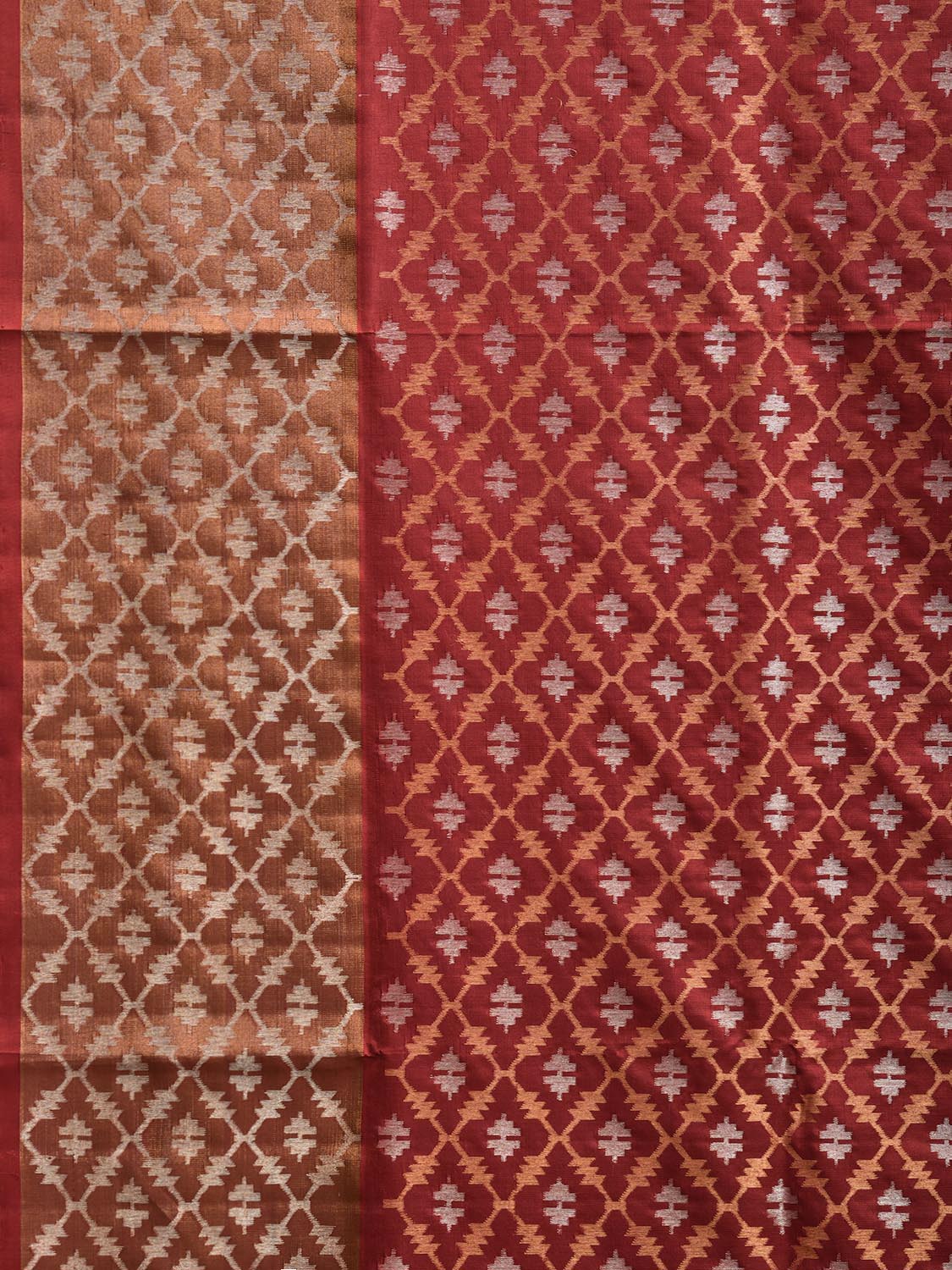Red Uppada Silk Handloom Saree with All Over Jamdani Design u2424