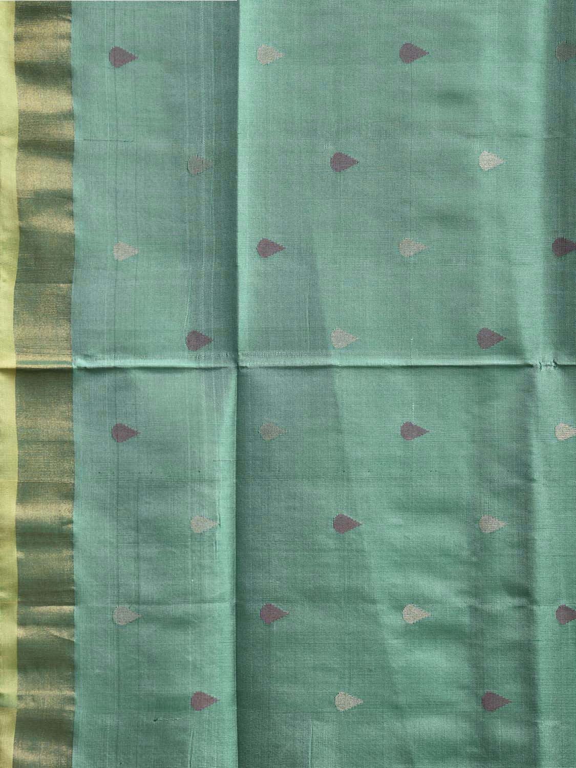 Turquoise and Yellow Uppada Silk Handloom Saree with Floral Pallu Design u2444