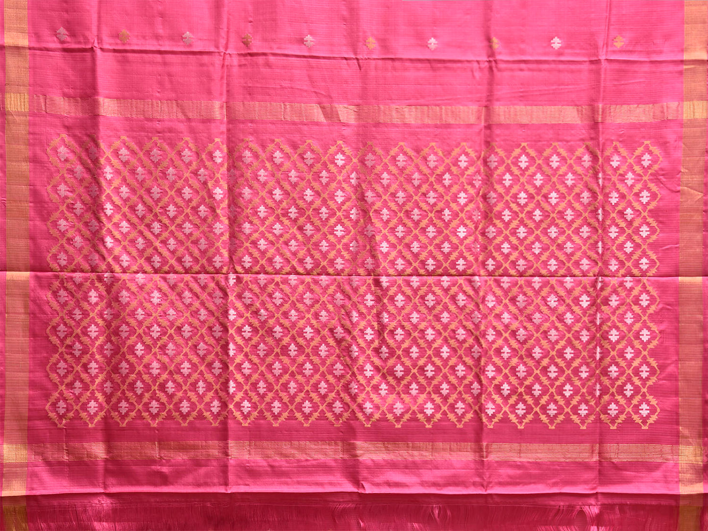 Pink Uppada Silk Handloom Saree with Jamdani Pallu Design u2456