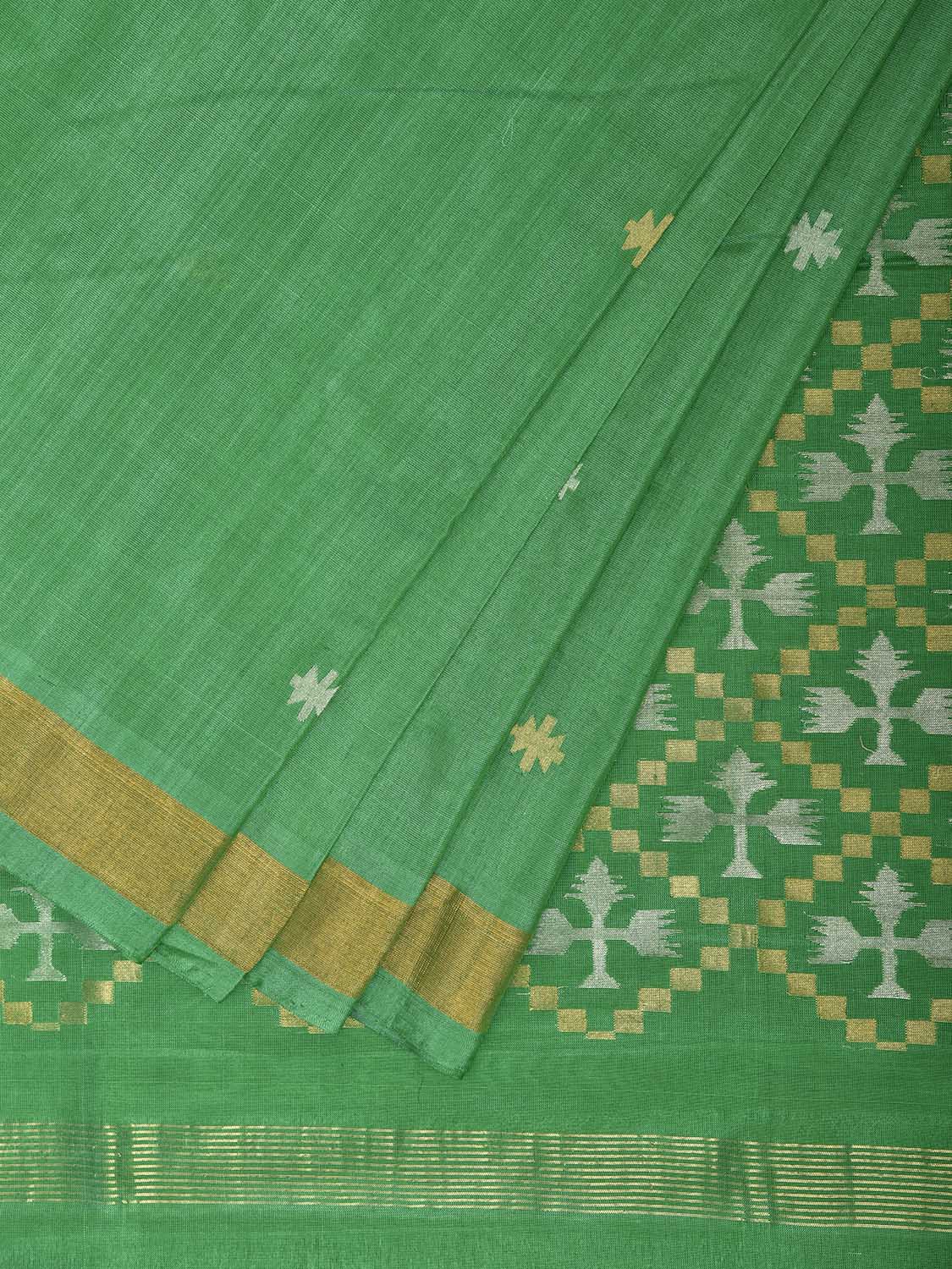 Green Uppada Silk Handloom Saree with Jamdani Pallu Design u2461